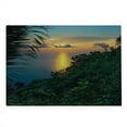 thumbnail image 2 of Rainforest Cutting Board, Rainforest Sunrise on Ocean Seaside Hills Tropical Plants Leaves Print, Decorative Tempered Glass Cutting and Serving Board, Large Size, Green Blue Orange, by Ambesonne, 2 of 5