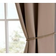 thumbnail image 3 of Nicole - Premium Grommet Blackout Window Curtain Panel with Tiebacks - Solid Thermal Insulated Draperies (54" W x 108" L, Taupe), 3 of 4