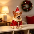 thumbnail image 5 of Clearance Christmas Resin Corgi Dog Figurines with LED Light, Cute Christmas Decorations for Home, Christmas Dog Night Light for Home 7.9 Inch, 5 of 6