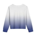 thumbnail image 5 of Kids Long Sleeve Shirts Girls Tshirt with Knot in Front Gradient Shirts Crew Neck Blouse Top Basic Tops Pullover Tee, 5 of 9