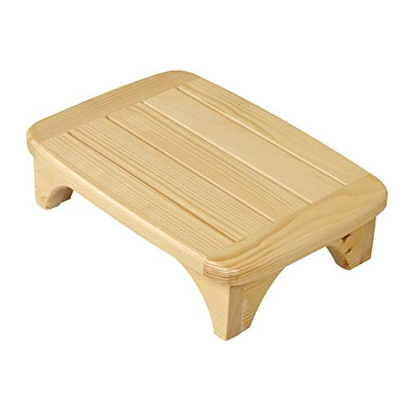 URFORESTIC Solid Wood Bed Step Stool Super Large/ Bedside Steps for High Beds/Solid Wood Super Sturdy Hold Up to 500 LBS (Natural Finish)
