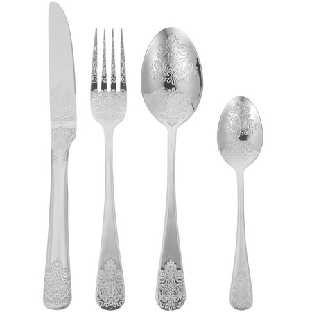 

1 Set Stainless Steel Spoon Fork Cutter Silverware Steak Cutlery Home Dinnerware