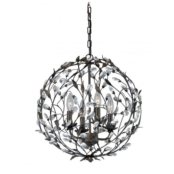 Patriot Lighting Trellis Architectural Bronze with Gold Accent 4-Light Pendant