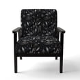 thumbnail image 4 of Designart "Hollywood Diamond Glamour In Monochrome" Black Glam Upholstered Accent Chair - Glam Arm Chair For Bedroom, 4 of 5
