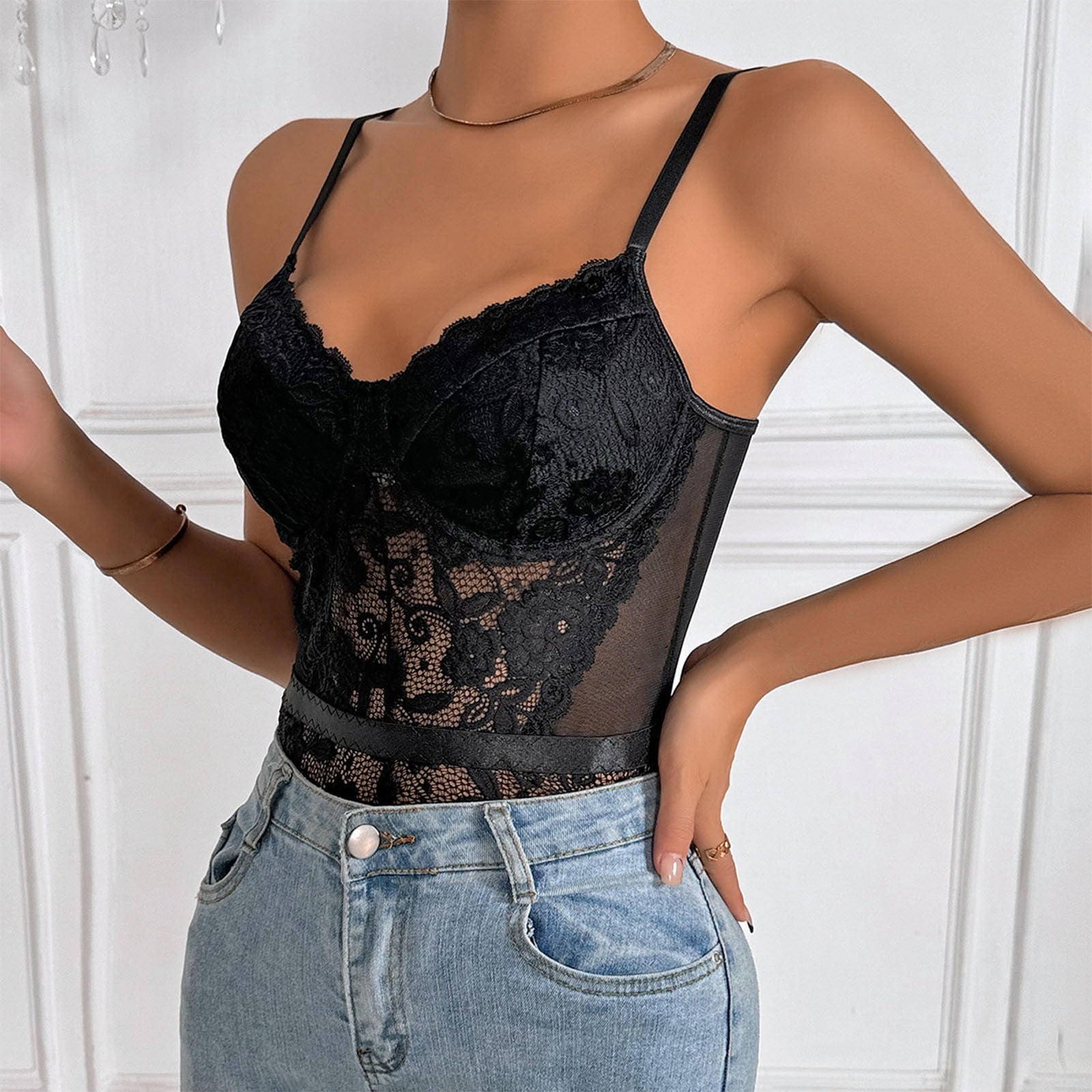 Corset Lingerie for Women, V-Neck Sleeveless Bustier Tops, Women's