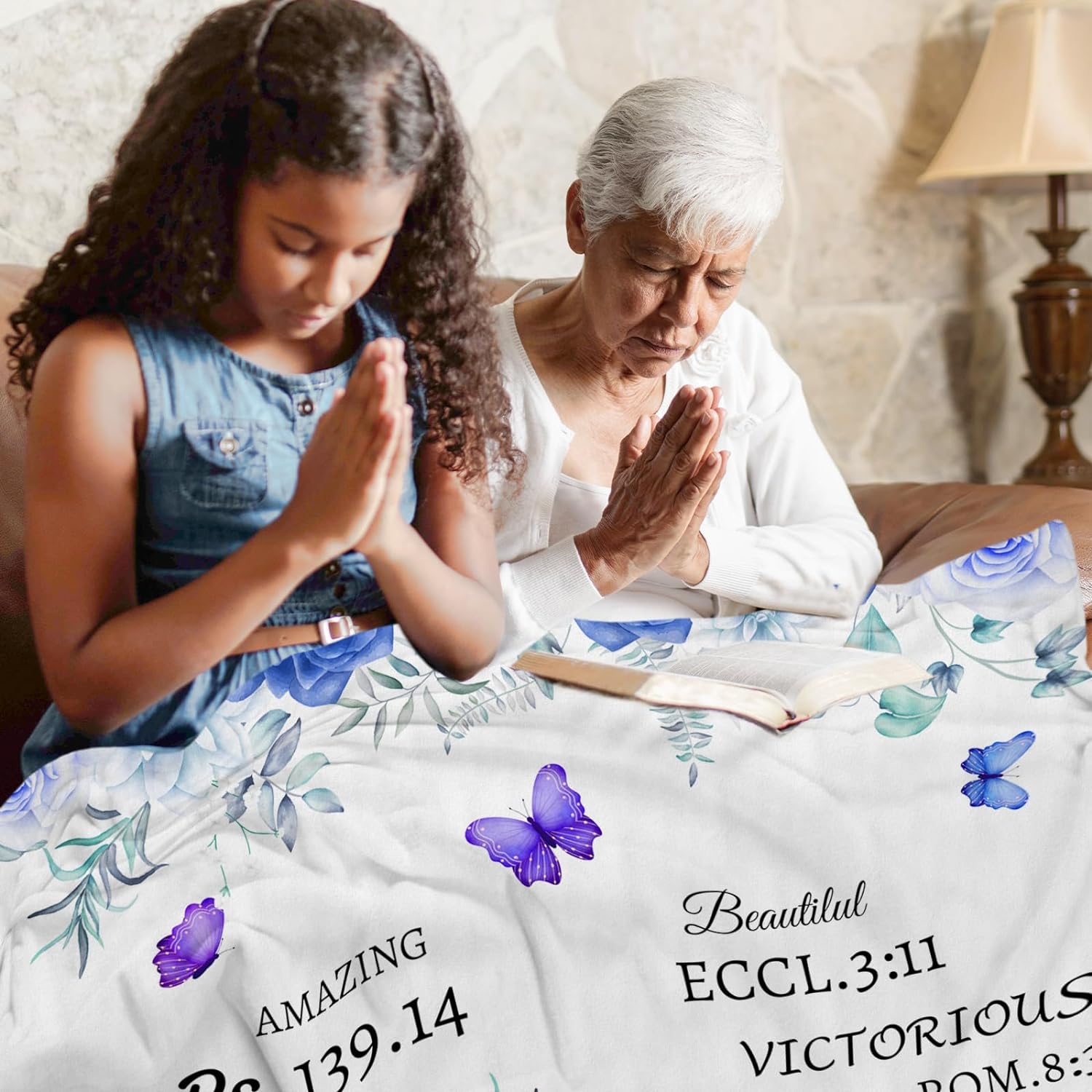 Christian Blanket Gifts for Women Faith, Birthday Religious Gifts for Women, Soft Prayers Blanket with Bible Verse Inspirational Thoughts, Get Well Soon Gifts for Women