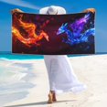 thumbnail image 5 of Sikiie Futuristic Red And Blue Bird Beach Towel for Women Men, Pool Bath Beach Camping Beach Towel Adult Blanket for Travel Swim 27.5"x 55", 5 of 6