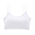 thumbnail image 2 of HongQid Seamless Padded Sports Bra for Women Strappy Wirefree Brami Ribbed Crop Tank Tops T-Shirt Bra White L, 2 of 6