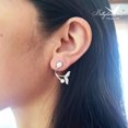 thumbnail image 3 of Aretes de plata .925 BELLAPLATA MF broquel Ballena con 2 perlas naturales y circonias brillantes, 3 of 4