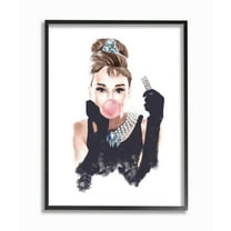 Stupell Industries Breakfast at Bubblegum Famous Fashion Icon Portrait Framed Wall Art Design by Ziwei Li, 11" x 14", Black Framed