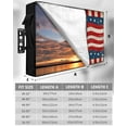 thumbnail image 2 of 4th of July Outdoor TV Cover 30 to 32 Inch Weatherproof, Vintage Red Beige Stripes Independence Day 600D Oxford TV Covers with Waterproof Zipper, Outside Flat TV Screen Protector Size 30"Wx19"Hx4.5"D, 2 of 7