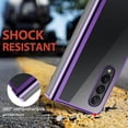 thumbnail image 2 of for Samsung Galaxy Z Fold 4 Case Plating Frame Electroplate Clear Luxury Elegant Case Camera Protector Soft TPU Shockproof Protective 3 PCS Anti-Skid Galaxy Z Fold 4 Case -Purple, 2 of 12