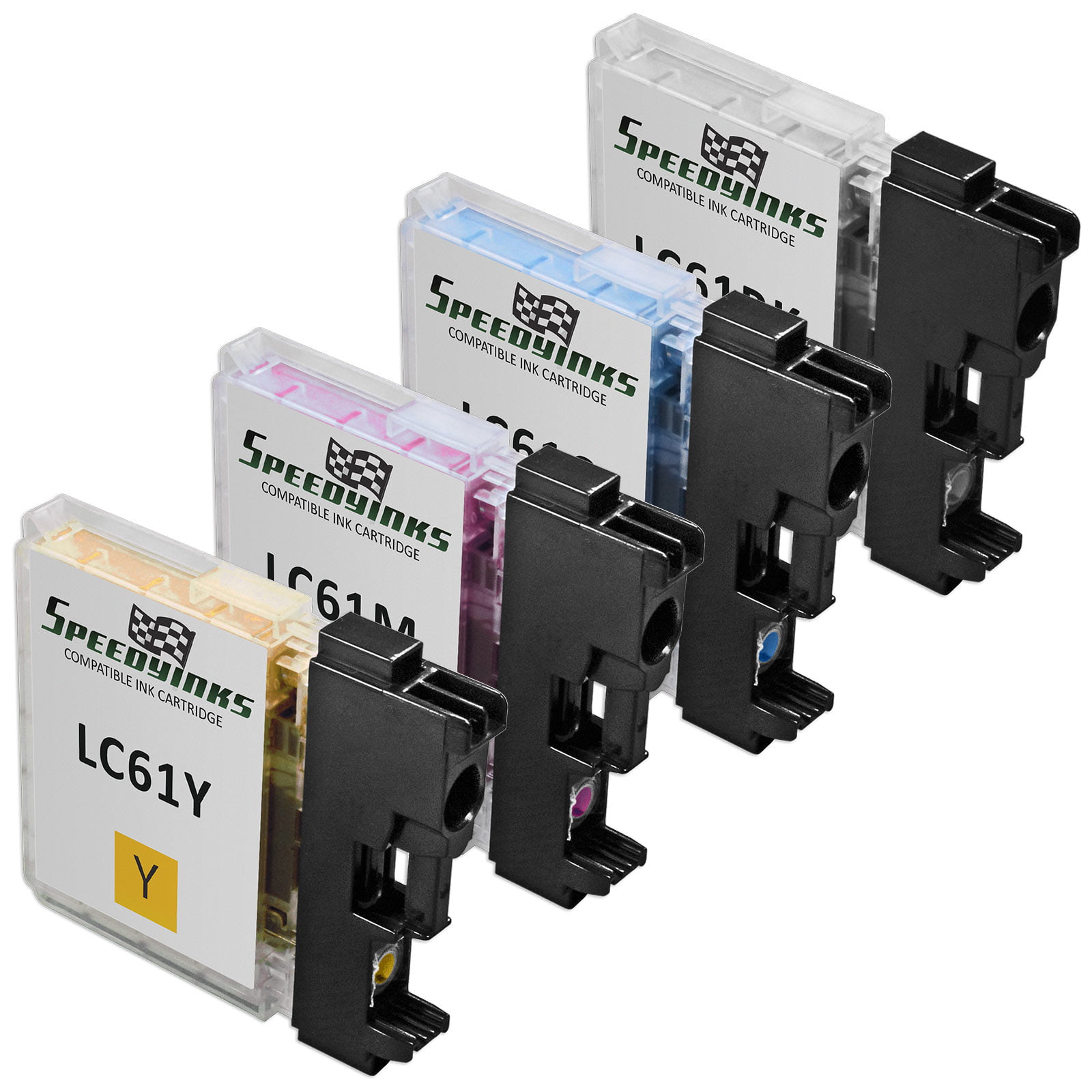 Speedy Inks Compatible Ink Cartridge Replacement for Brother LC61 (1 Black, 1 Cyan, 1 Magenta, 1 Yellow, 4-Pack)