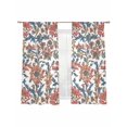 thumbnail image 2 of Sheer Curtains 72 Inches Long 2 Panels, Country Watercolor Flower Leaves Rod Pocket Curtain Voile Draperies, Bohemia Botanical Light Filtering Window Treatment for Living Room Kitchen Bedroom, 2 of 8