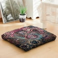thumbnail image 3 of Square Paisley Meditation Cushion, Boho Style Floor Pillow for Sitting Comfort and Yoga Poses 22 x 22, 3 of 7