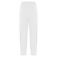 thumbnail image 3 of QQAMB Women's Summer High Waisted Baggy Pants Casual Ankle Length Trouser Slacks with Pockets White 3XL, 3 of 4