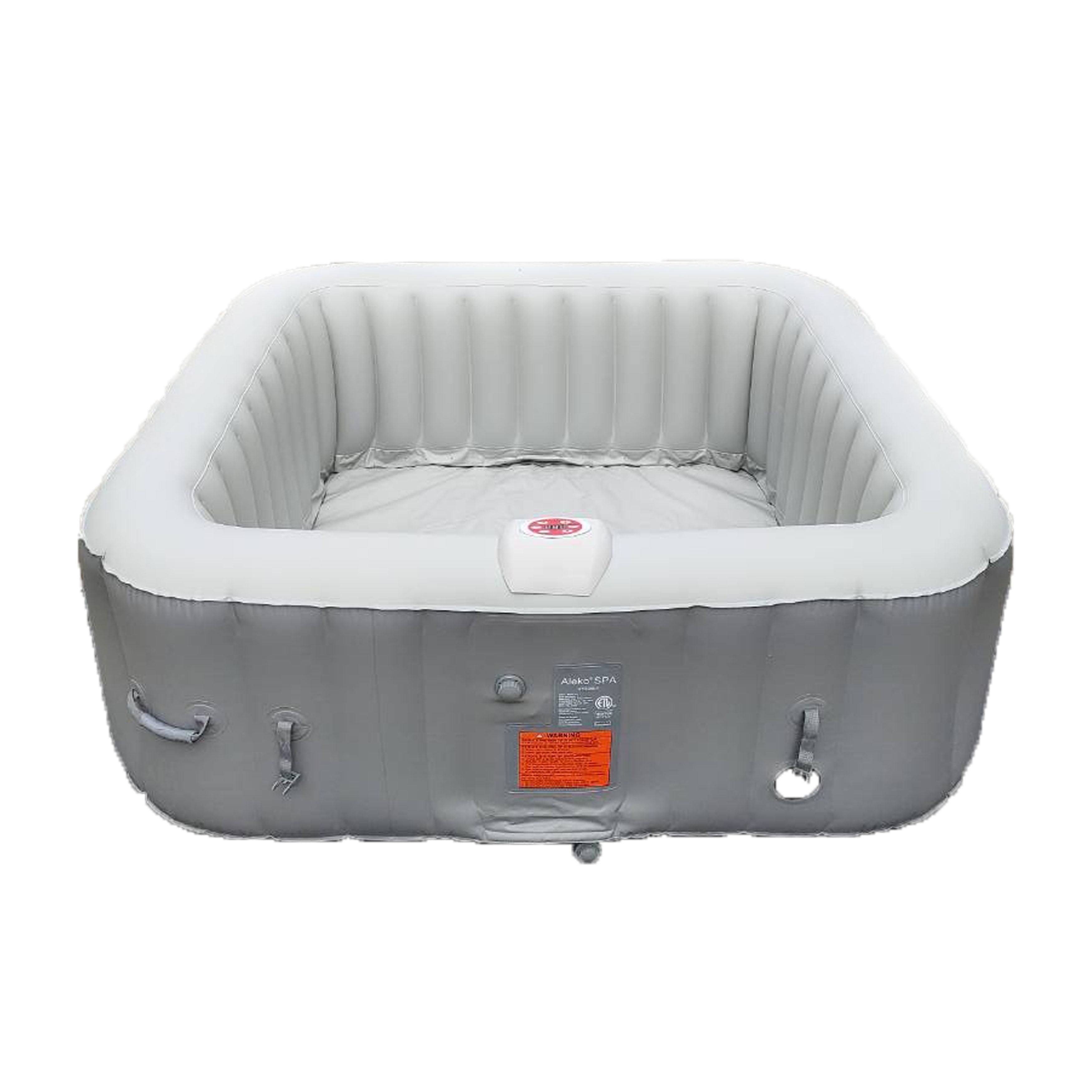 ALEKO 6 Person Square Outdoor Inflatable Hot Tub Spa with Cover