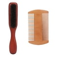 thumbnail image 3 of Juego de cepillos y peines para barba de doble cara para bigote y barba con bolsa de almacenamiento para hombres, 3 of 14