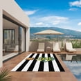 thumbnail image 3 of Summer Lemon Outdoor Rug for Patio/Deck/Porch, Non-Slip Large Area Rug 5 x 8 Ft, Black White Striped Potted Plant Indoor Outdoor Rugs Washable Area Rugs, Reversible Camping Rug Carpet Runner, 3 of 8