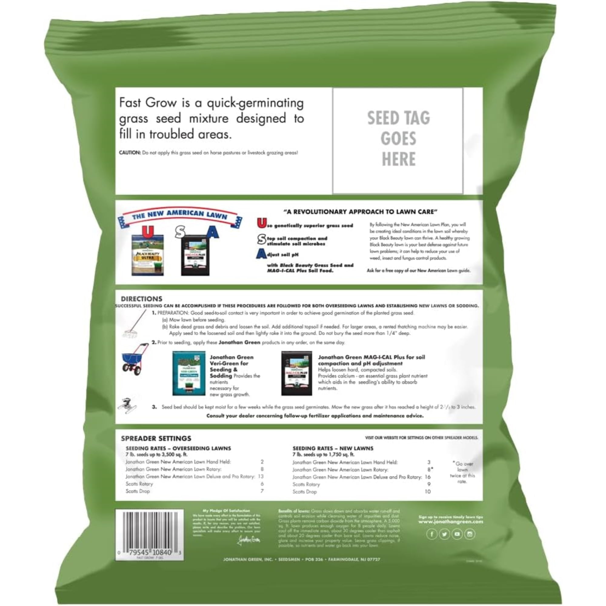 Jonathan Green Fast Grow Grass Seed, 7-Pound wo ack