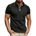 thumbnail image 2 of pstuiky camisetas de hombre, Camisa informal de manga corta con botones y cuello vuelto para hombre camisetas de hombre s, 2 of 6