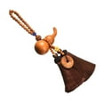 thumbnail image 2 of JISADER Car Pendant Gourd Statue Beaded Universal Wooden Car Mirror Interior Pendant brown, 2 of 9