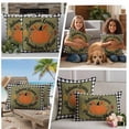 thumbnail image 5 of Fall Pumpkins Outdoor Waterproof Pillow Covers, Thanksgiving Autumn Leaves Rustic Checkered Decorative Square Throw Pillowcase Sofa Cushion Sham for Patio/Couch/Chair, 16"x16" 2 Pack, 5 of 8