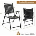 thumbnail image 2 of Folding Patio Chair Set of 2, Outdoor Dining Chair with Armrests, Plastic Patio Chair for Porch, Deck, Garden, Backyard, No Assembly Black, 2 of 10
