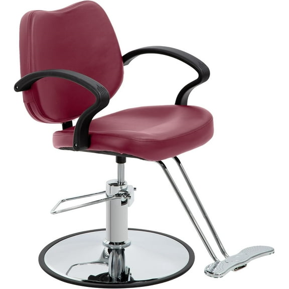 YRLLENSDAN Barber Chair Salon Chair Styling Heavy Duty Hydraulic Pump Stylist Chair Adjustable Hydraulic Chair for Hair Stylist Women Man, Burgundy