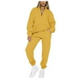 thumbnail image 2 of Turilly Women's Clothes Sets for Comfort Women's Fashion Casual Stand Collar Long Sleeve Zipper Tops Sweatshirt with Pocket and Drawstring Pants Suits Set, 2 of 7