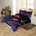 thumbnail image 2 of set de funda nórdica seta Hippie Graffiti Art Queen Bedding Sets,Galaxy Moon, 2 of 7