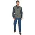 thumbnail image 4 of Turtle Bay New York Men's Relaxed Fit Rib Knit Sweater Vest - Button Front with Pockets, 4 of 7