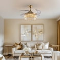 thumbnail image 6 of HOOMEDELIER 36" Chandelier Ceiling Fan with Remote, Crystal Beads Framed Fan with 4 Retractable Blades Smart Indoor Fandelier Fan, 6 of 10