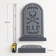 thumbnail image 5 of Lit Halloween Tombstone Outdoor Scene Decoration, Spooky Resin Graveyard Yard Decor, Gothic Skeleton Hands Tabletop Ornament, Holiday Party Centerpiece, 5 of 6