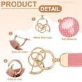 thumbnail image 3 of Llavero de muñeca con cinta, correa elástica para muñeca para mujeres y hombres, lindo llavero trenzado para llaves de coche, cámara, billetera, identificaciones, tarjeta, rosa, 3 of 7