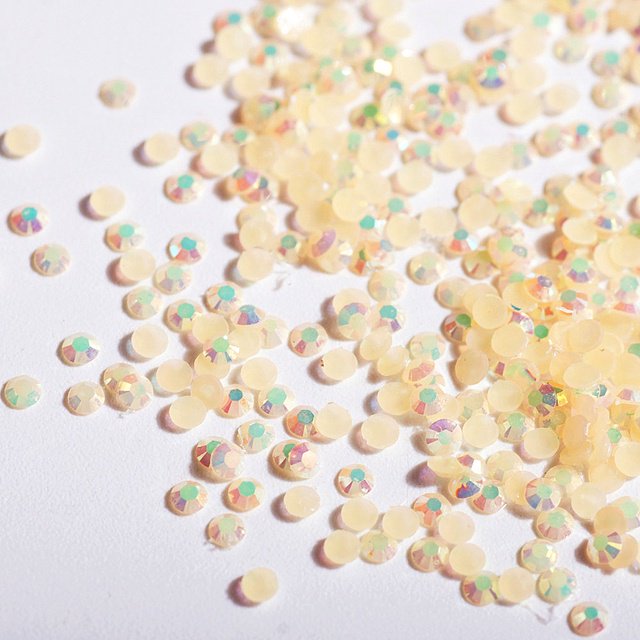 1000Pcs 5mm Resina Cristal Jelly AB Color No hotfix Uñas Rhinestones Stud 3D Pretty Nail Art Strass Para Manicura Boda DIY
