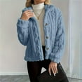thumbnail image 2 of Yokua Women's long-sleeved comfortable and warm wool bed Coat with zipper stand collar, plus size, 2 of 6