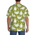 thumbnail image 5 of KLL Lovely Chickens Print Men's Shirt Short Sleeve Button Down Summer Cuba Beach Shirts- Large, 5 of 7