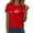 Brick Red, variant on Valentine's Day Red Short Sleeved T-Shirt for Women Heart Print in Cotton Cute Casual Tee Red L