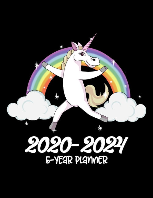 20202024 5Year Planner Dancing Unicorn and Rainbow 60Month Calendar