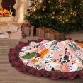 thumbnail image 5 of Pofeuu Cartoon Halloween Print Christmas Tree Skirt Tree Skirt Ornaments Soft Plush Christmas Tree Mat for Decorations Holiday Party Indoor Outdoor-, 5 of 6