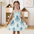 thumbnail image 5 of Ttyddzy Woman' Casual-Dresses Sleeveless Camisole A-Line Dress for 2Y-7-8Y，Blue Peony Pattern (2), 5 of 8