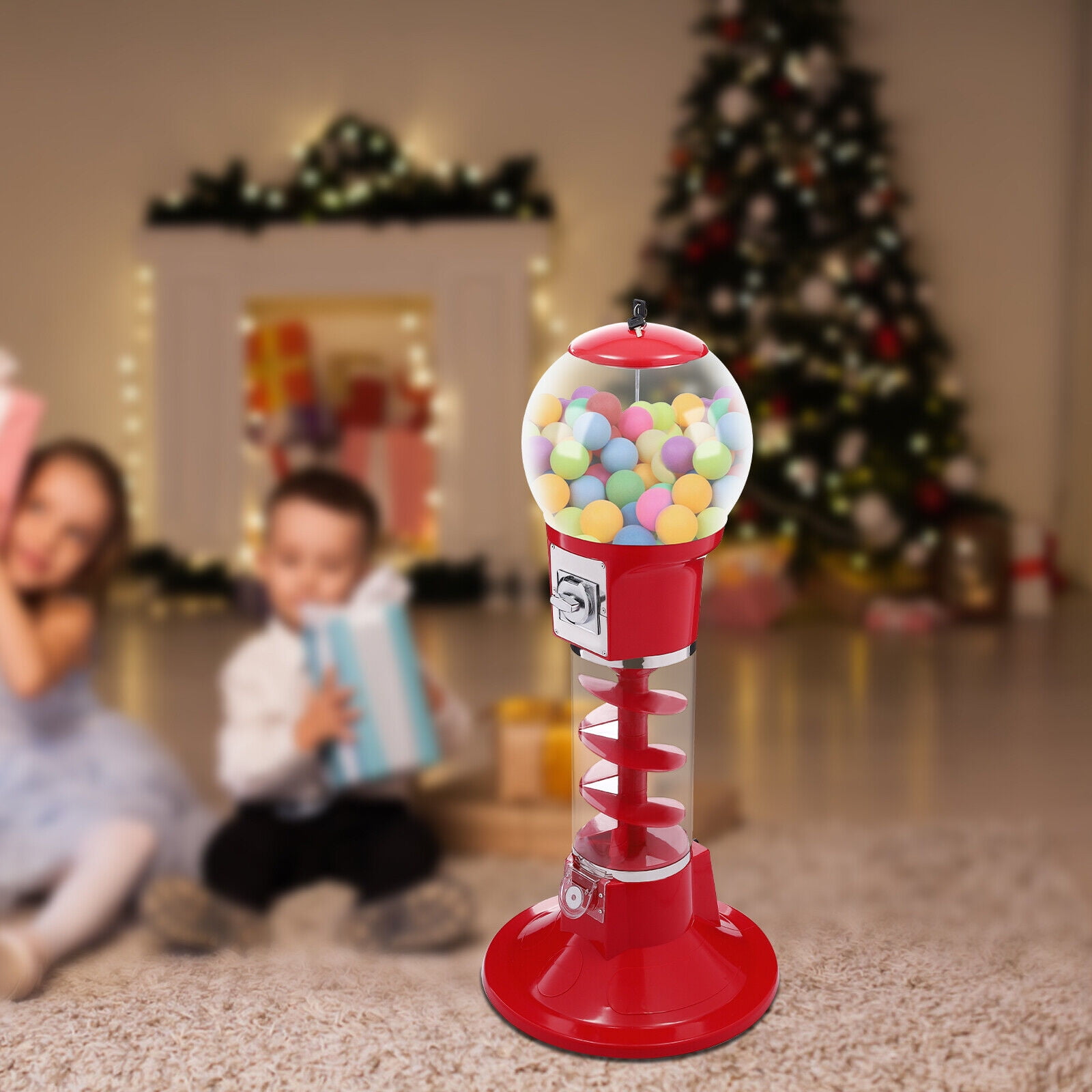 Kids Twirling Candy Machine Dispenser Vending Machine Gumball Gum Ball Snacks With Stand