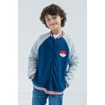 thumbnail image 2 of Pokemon Little Boys French Terry Zip Up Varsity Bomber Jacket Blue 5-6, 2 of 5