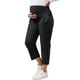 thumbnail image 4 of Pantalones de maternidad de algodón para mujer INSPIRE CHIC, con pliegues sobre la barriga, rectos, con cintura elástica y bolsillo, para el embarazo, talla 2XL, color negro, 4 of 6
