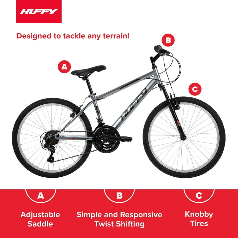 Huffy 24 Rock Creek Boys 18 Speed Mountain Bike for Men Ideal for teens to Adults Aluminum Rims Walmart