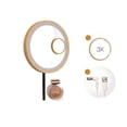 thumbnail image 1 of Wooden Desktop LED Makeup Mirror 3X Magnifying USB Charging Adjustable Bright Diffused Light Touch Screen Beauty Mirrors ,Widely Use, 1 of 7