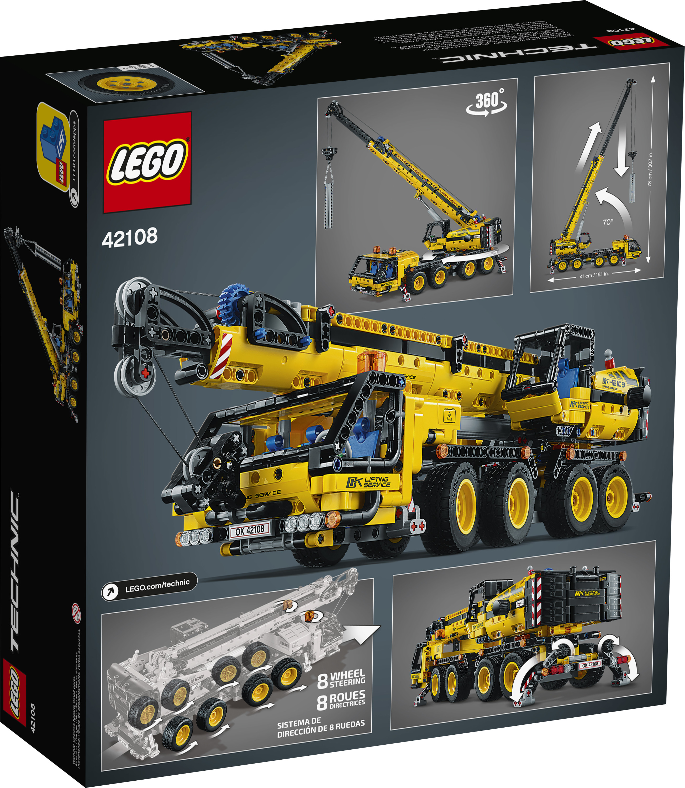 LEGO Technic Mobile Crane 42108 Construction Toy Building Kit (1,292 pieces) - image 5 of 10