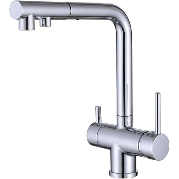 3 Way Kitchen Faucet with Pull Out Spray, Kitchen Mixer Faucet Swivel 2 Modes Multifunction Pull Out Kitchen Faucets-Grey