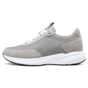 CMR CHAMARIPA Mens Elevator Sneakers - Stylish Height Increasing Shoes - Gray Suede Leather Sneakers 8 CM / 3.15 Inches